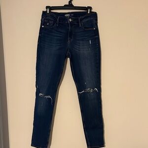 Old Navy Dark Indigo Ripped Skinny Jeans